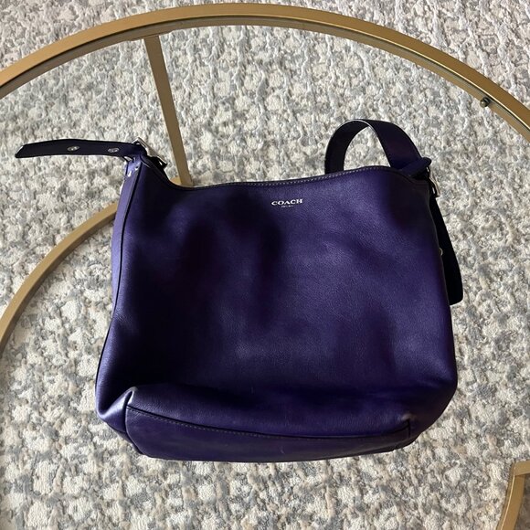 Authentic Coach Legacy Leather Bag Duffle Sac 19889 Hobo Shoulder Bag, Purple - Picture 2 of 15